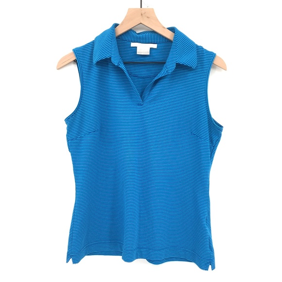 Nike Tops - Nike Golf Dri-Fit Polo Tank Top shirt Blue stripe